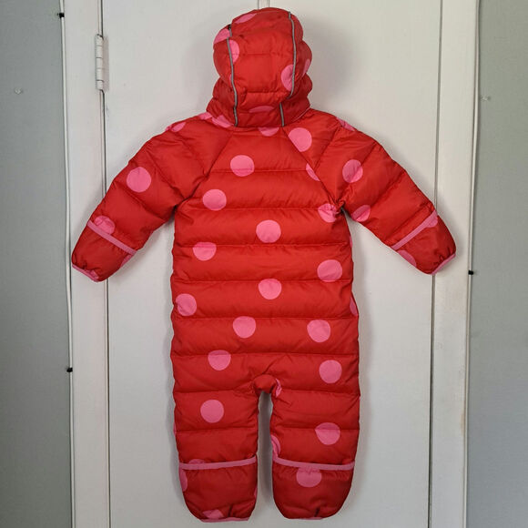 Hanna Andersson Red Pink Polka Dot Print Insulated Baby Snowsuit 18-24 Months - Picture 2 of 10